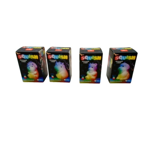 Squishy Animal Light Up Color Changing Keychain Assorted