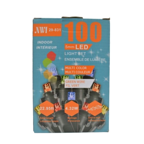 Led Light 100lt Indoor Multi Color Bulb 22.95 Ft Long
