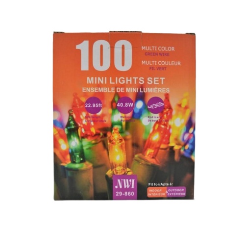 Mini Light 100lt In/outdoor Multi Bulb 22.95ft Length