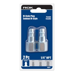Plug industrial m-style 1/4 npt F 2pc