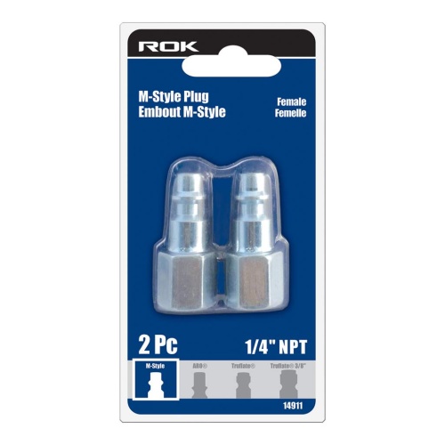 Plug industrial m-style 1/4 npt F 2pc