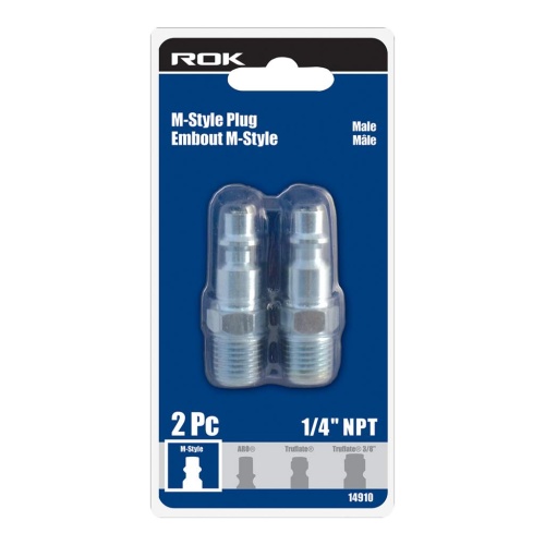 Plug industrial m-style 1/4 npt M 2 pc
