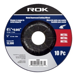 Disc 4.5 inx.045 depressed 10 pack metal cut off