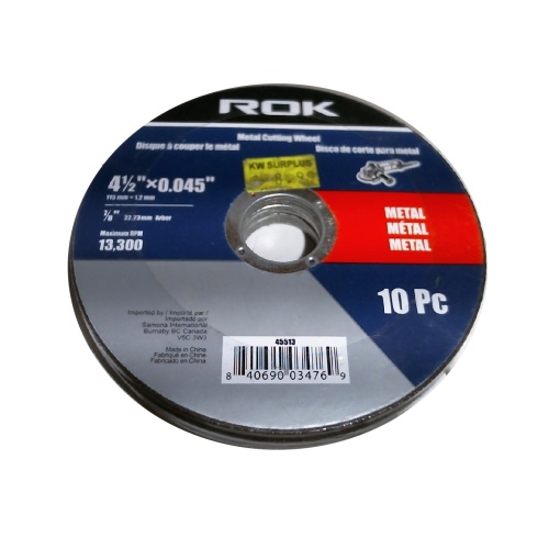 Disc  4.5 inch .o45 10 pack metal cut off