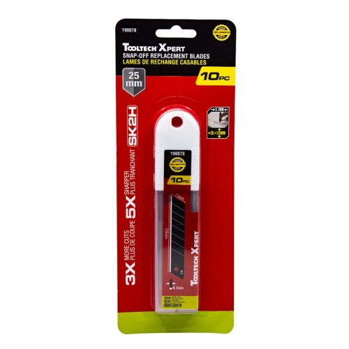 replacement Blades 25 mm snap off 25x0.7x125mm 10 pack