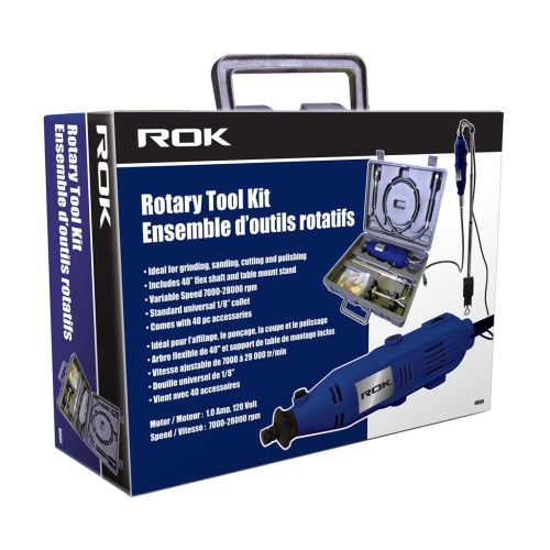 Rotary tool kit 40pc with flexible shaft