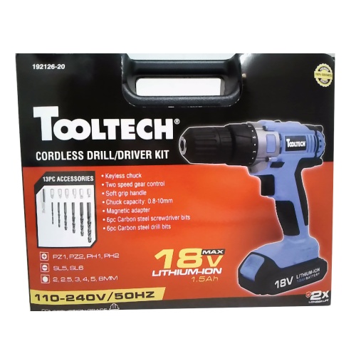 Electric hand drill 18 volt lithium battery