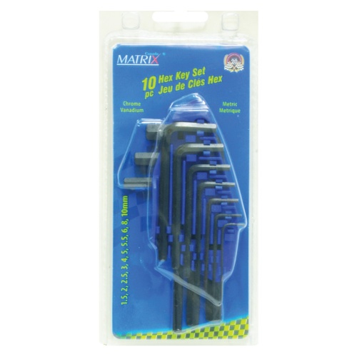 Hex Key Metric Chrome-vanadium 10pc