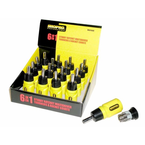 Ratchet multidriver stubby 6 in 1 slot, phillips, and roberton