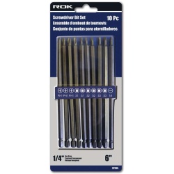 Screwdriver bit 10 pc 6 in 4 size  robert 3 philips 3 slots