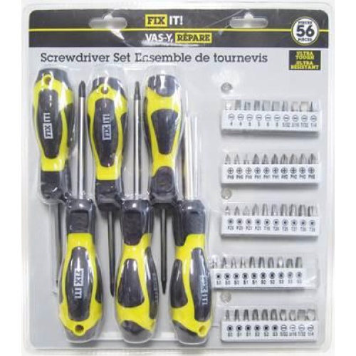 Screwdriver set 56 piece FixIt!