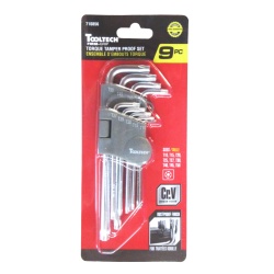 Torx Key Set T10-t50 Tamper Proof 9 Pc