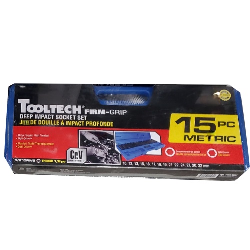 15 Pc 1/2 Dr Deep Impact Socket Set Metric 10 to 32mm