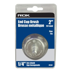 END CUP BRUSH 2INCH FINE 1/4INCH ROUND SHANK