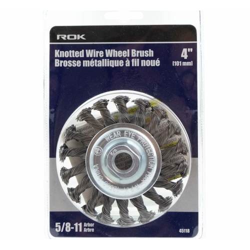 wire knotted brush 4 inch 5/8-11 arbor