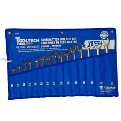 combination wrench set cr-v metric 15 pc