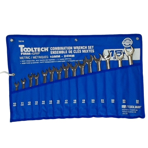combination wrench set cr-v metric 15 pc