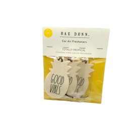 Car Air Fresheners 3pk. Totally Tropical Good Vibes Pineapple Rae Dunn