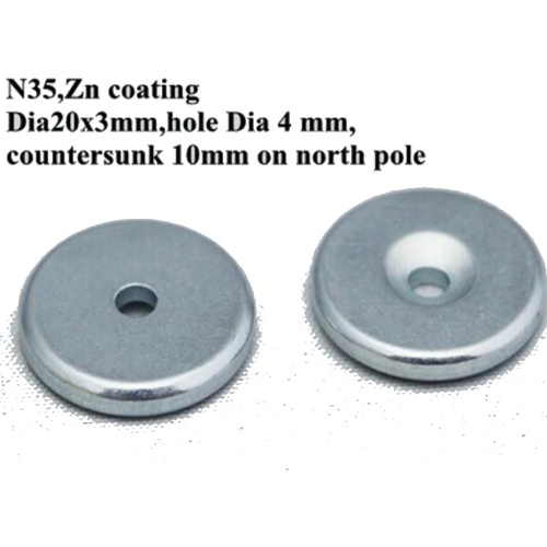 Rare Earth Round Magnet with 4mm hole 20x3mm