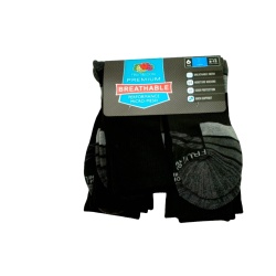Socks Men's Fruit Of The Loom 6pk. Black Performance Micro-mesh