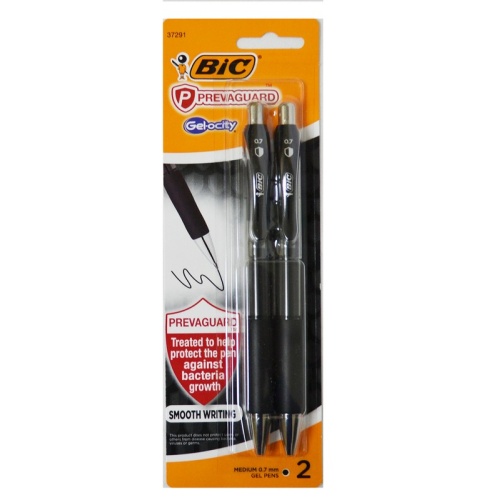Bic Gelocity 2pk Medium 0.7mm Blk Gel Pens