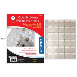 2 COIN HOLDERS FOR 30COINS@PKT4X4CM 9-3/8X11FI  ITS BINDER"