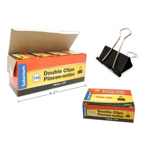 DOUBLE CLIPS 19MM 3/4        (1411) BOX OF 12