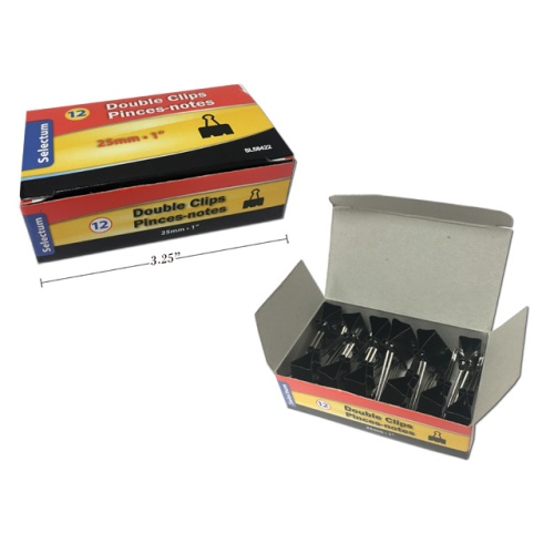 DOUBLE CLIPS 25MM 1 (1415)  BOX OF 12.