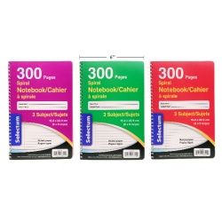 Exercise Book 6x9 Coil 3 Subject,300 pages"