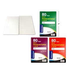 Exercise book 6x9 Coil 80 Page 3 Assorted Ruled Paper"