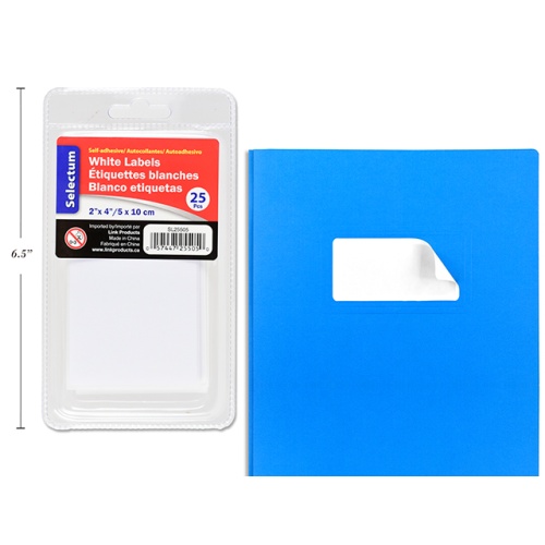 LABELS WHITE 2X4 25/PK