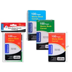 Memo Book 3pk 3x5"  100 Pages Pack Coil Notebooks 3x5" 100 pages each pad"