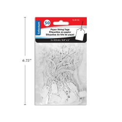 Paper String Tags 1 x 2.5 cm. 50 Pack With Hole