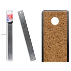 RULER 12/30CM STEEL CORK BACK NON SLIP VINYL POUC H H"