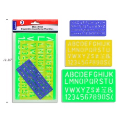 Stencil Set 3Pk Assorted Sizes