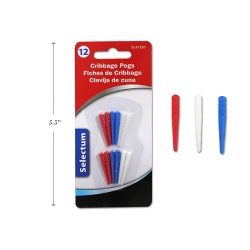 Cribbage Pegs 12Pk 3 Assorted Colours