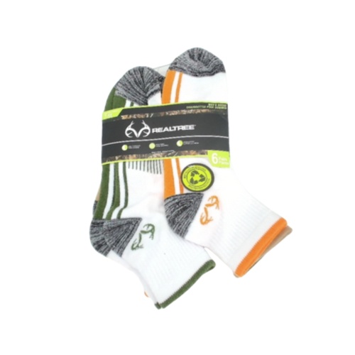 Socks Men's Ankle 6pk. White Size 7-11 Realtree