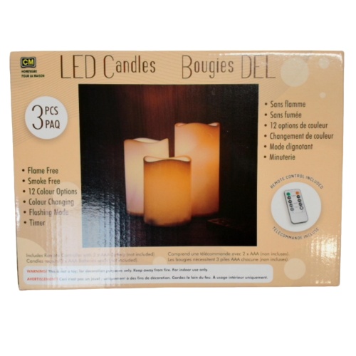 LED Candles 3 Pc Colour Changing