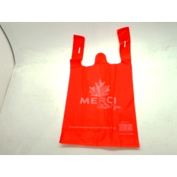 Reusable Shopping Bag Red Merci Thank You""