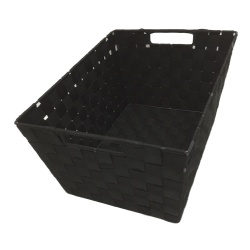 nylon storage basket 12 x 16" rectangular black"