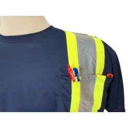 High Viz Safety T-Shirt Navy Blue Medium