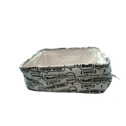 Pet Storage Bin 16 x 12" x 7" Linen Speech Bubbles Winifred & Lily"