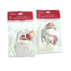 Tie On Gift Tags 10pk. Santa Or Snowman Hallmark
