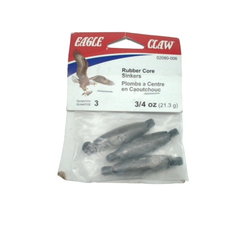 Rubber Core Sinkers 3pk. 3/4oz. Eagle Claw