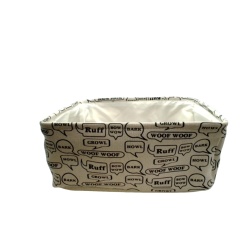 Pet Storage Bin 17 x 13" x 8" Linen Speech Bubbles Winifred & Lily"