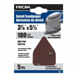 Sandpaper detail 180 grit 5 pc 3-7/8x5.5 inch