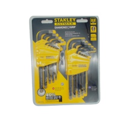22pc. Hex Key Set SAE & Metric Diamond Grip Stanley
