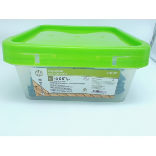 Deck Screws 10 x 6 10lbs. (Approx. 318pcs.) Green Flat Head