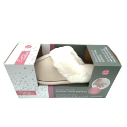 Women's Ultra Soft Memory Foam Slippers Med. Fur Beige Ass't Sizes Every Sunday