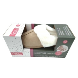 Women's Ultra Soft Memory Foam Slippers Taupe Ass't Sizes Every Sunday